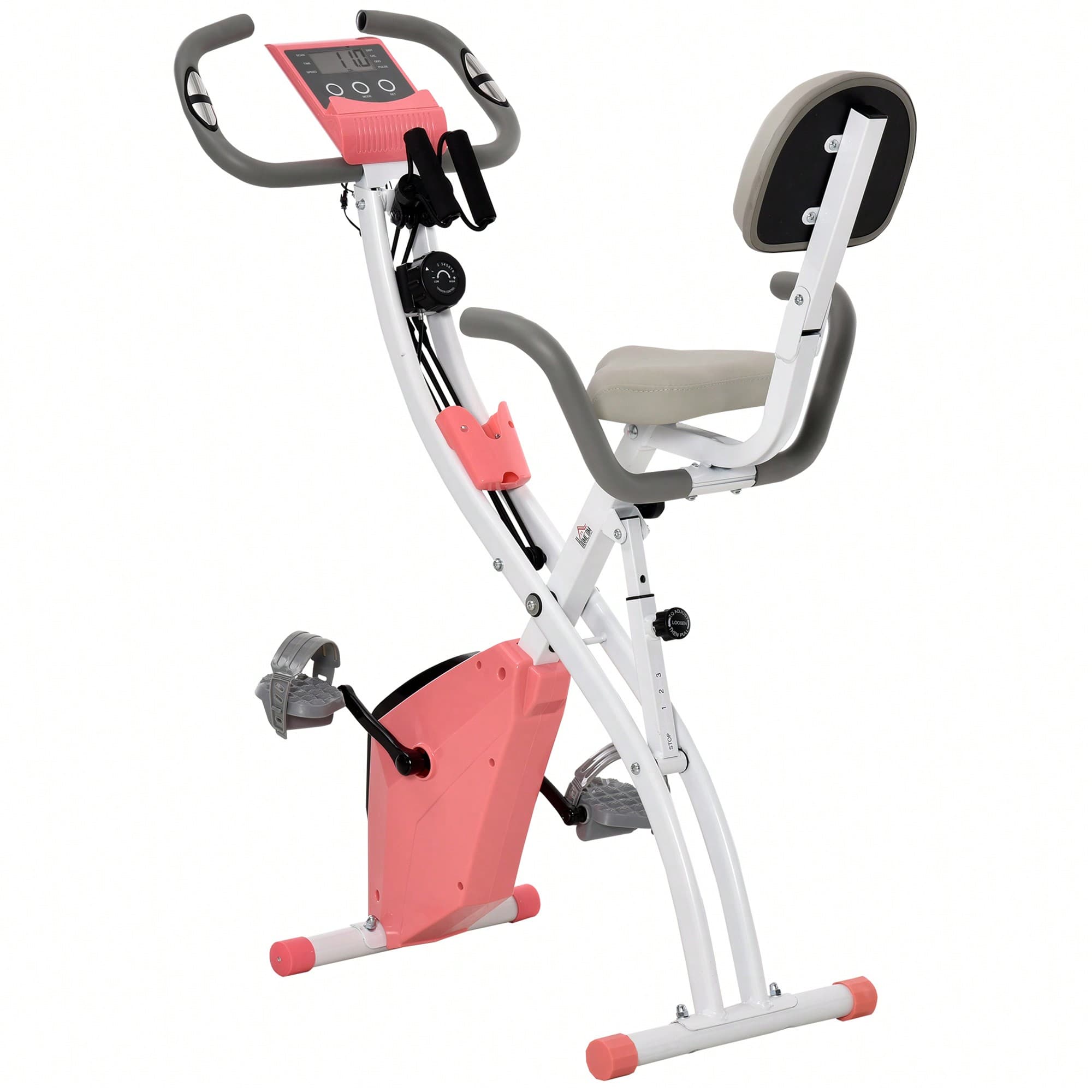 Vélo d'appartement pliant vélo de fitness 8 niveaux de résistance magnétique dossier selle réglable poignées ergonomiques écran LCD
